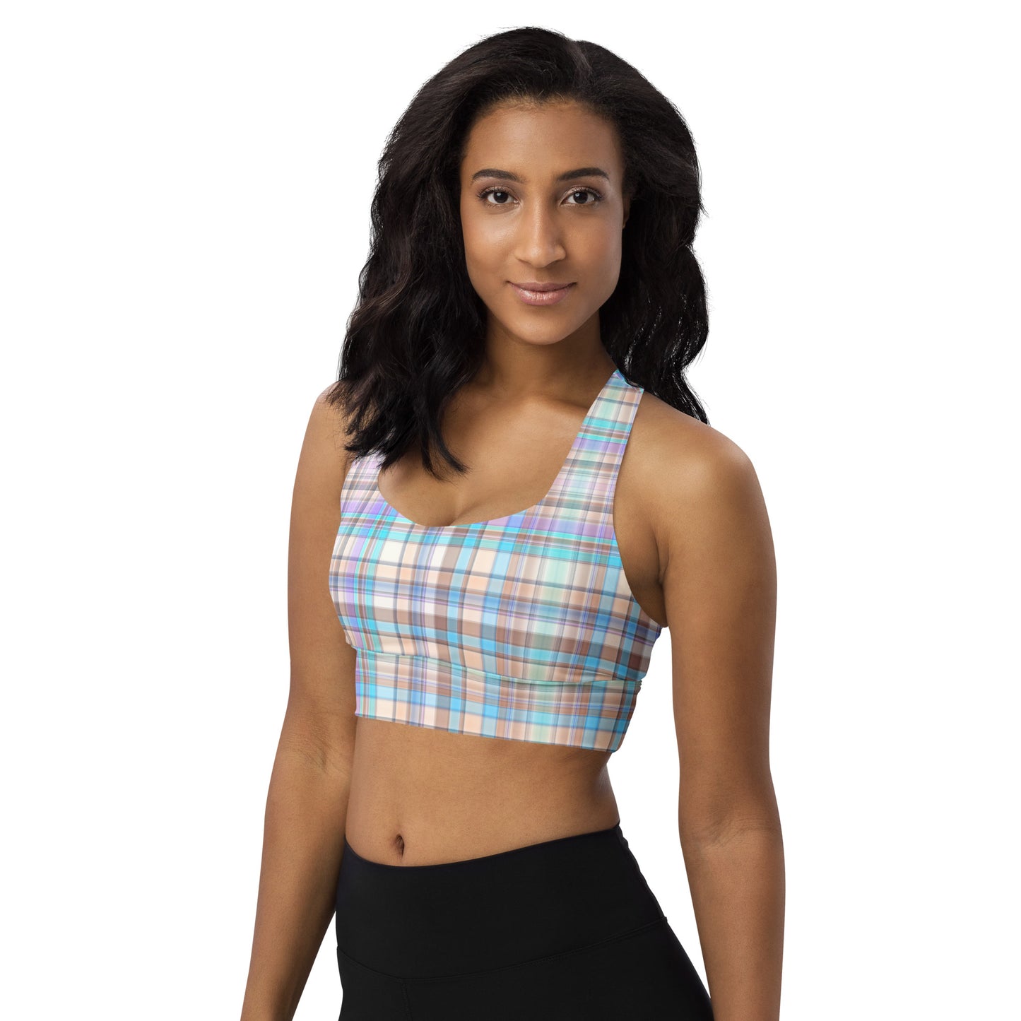 Everyday Plaid Longline Sports Bra