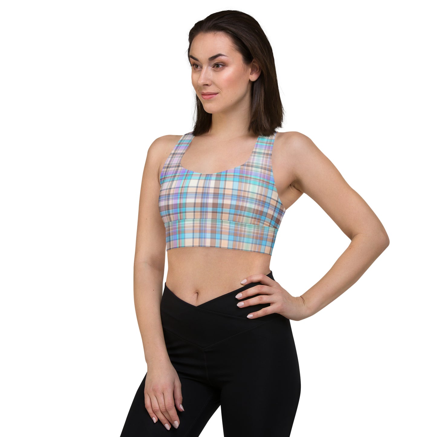 Everyday Plaid Longline Sports Bra