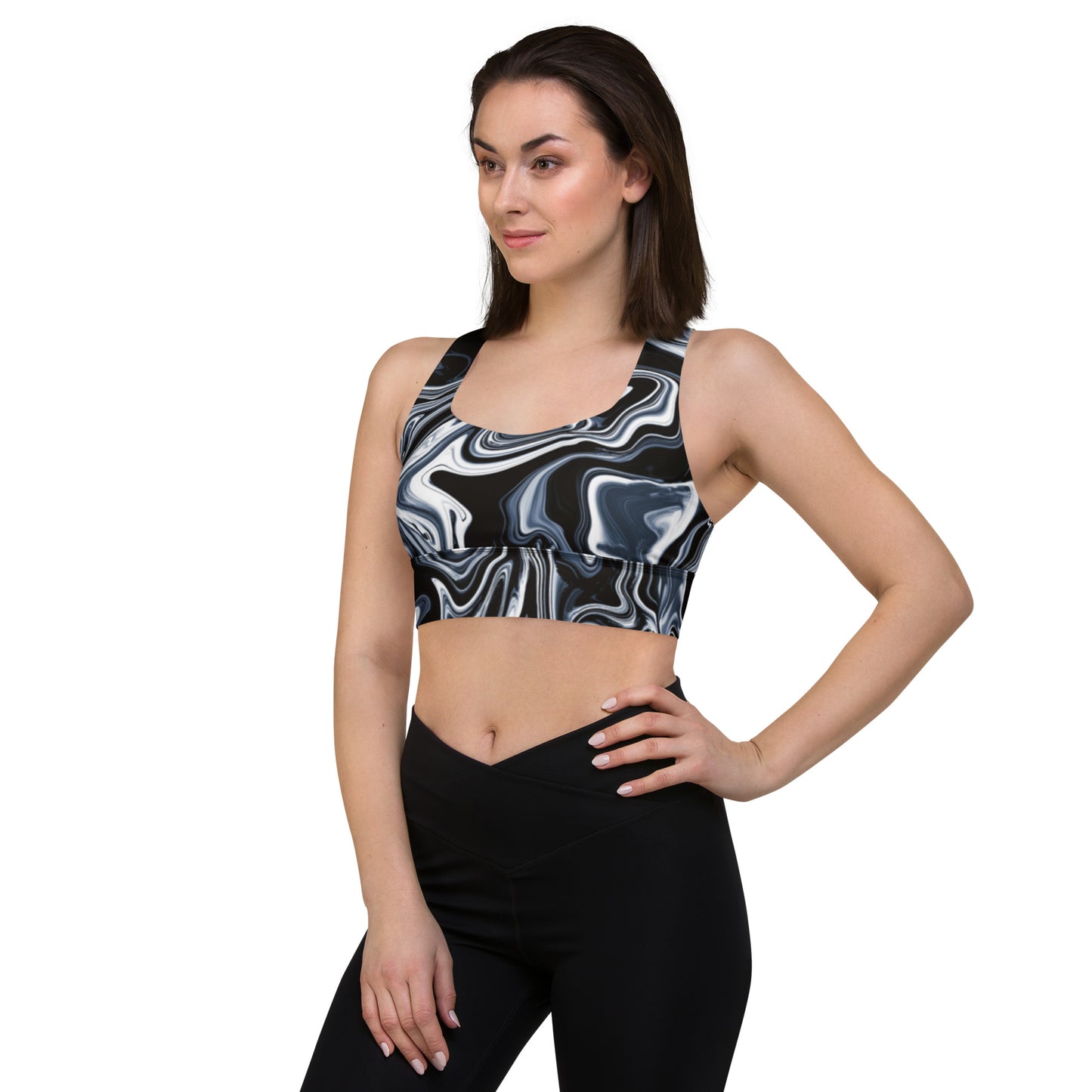 Everyday Liquid Metal Longline Sports Bra