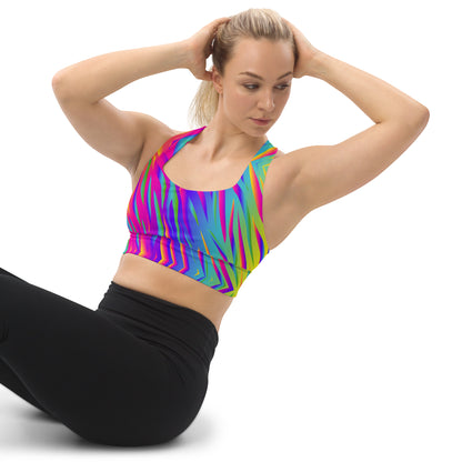 Rainbow Tiger Longline Sports Bra