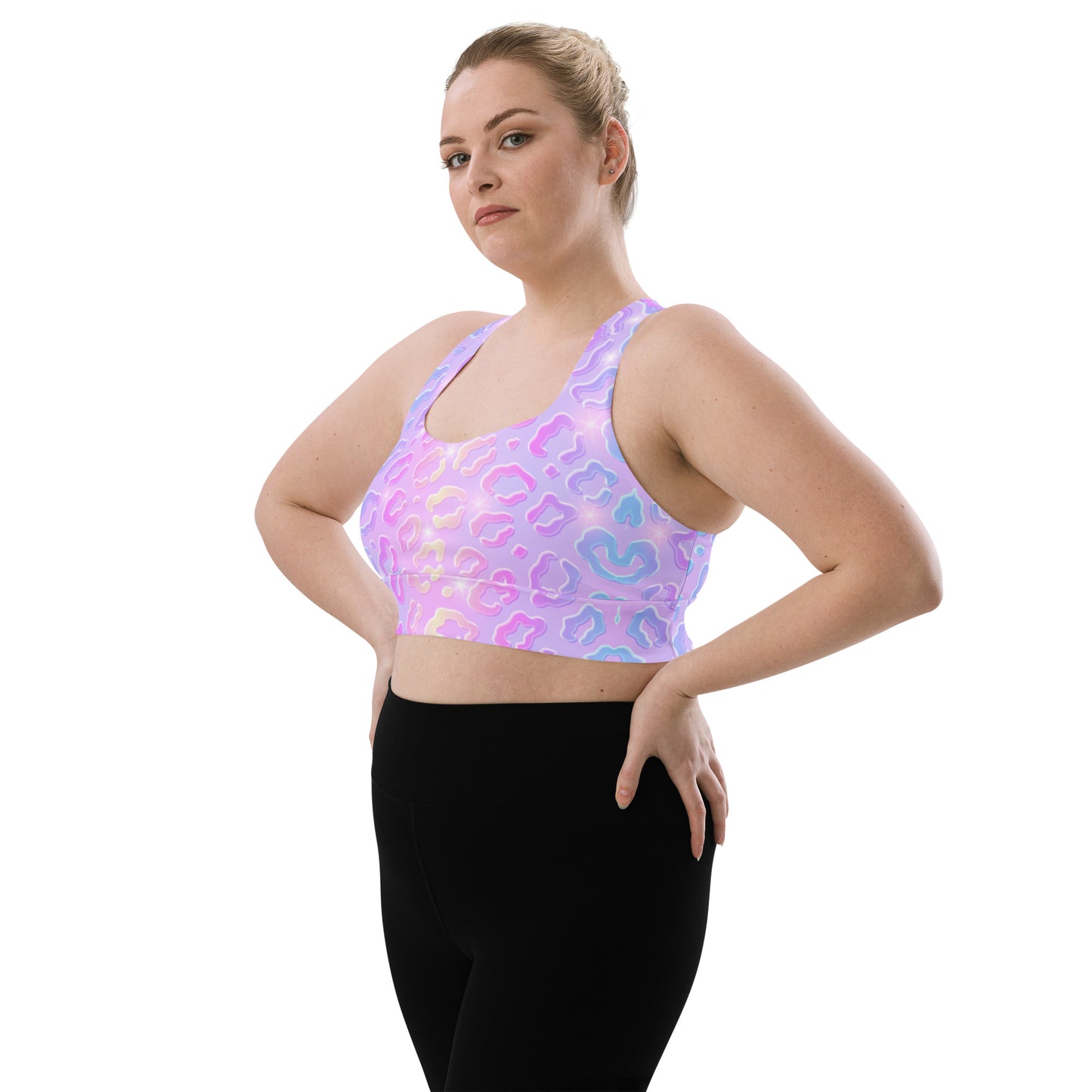 Cheetah Dazzle Longline Sports Bra