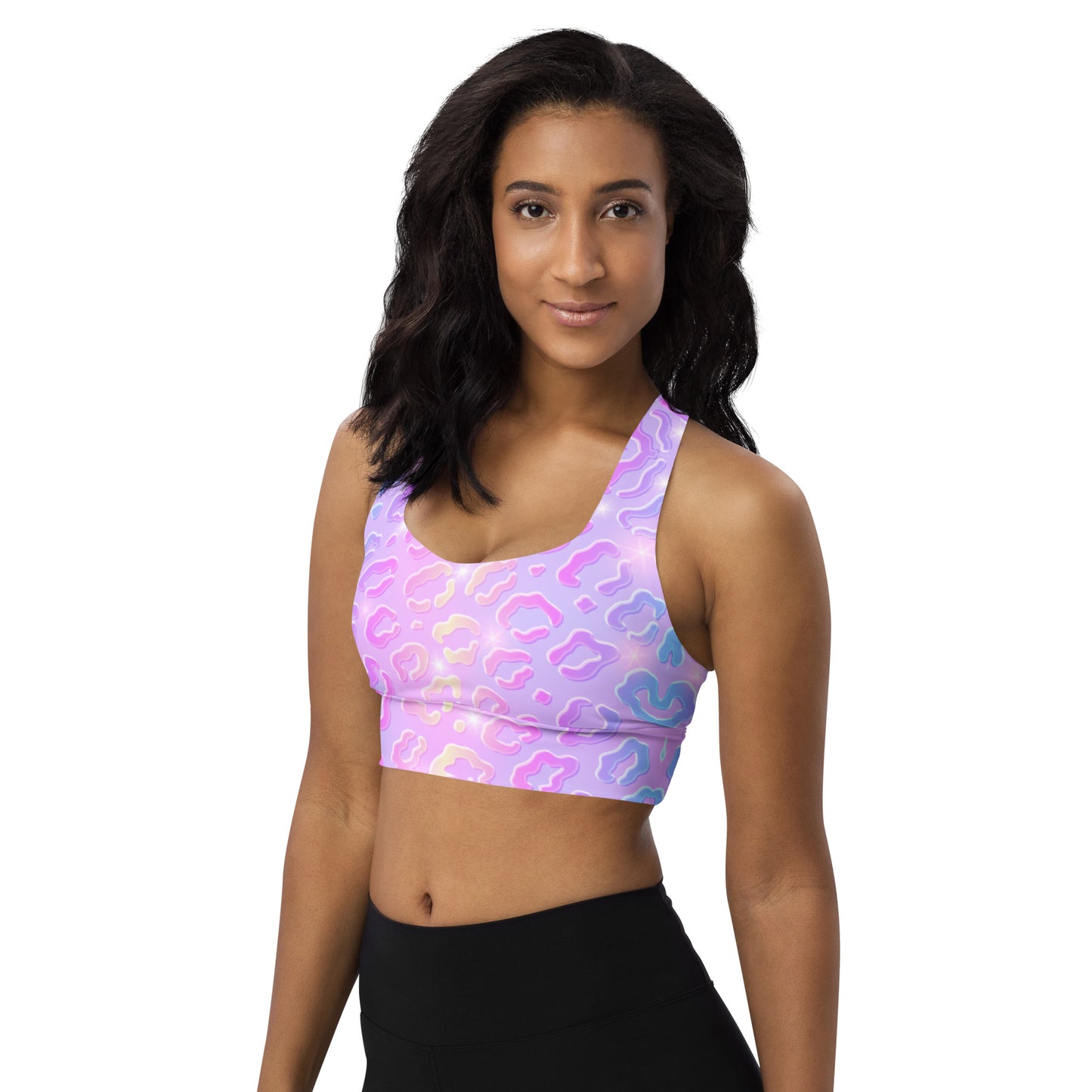 Cheetah Dazzle Longline Sports Bra