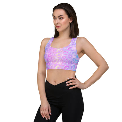 Cheetah Dazzle Longline Sports Bra