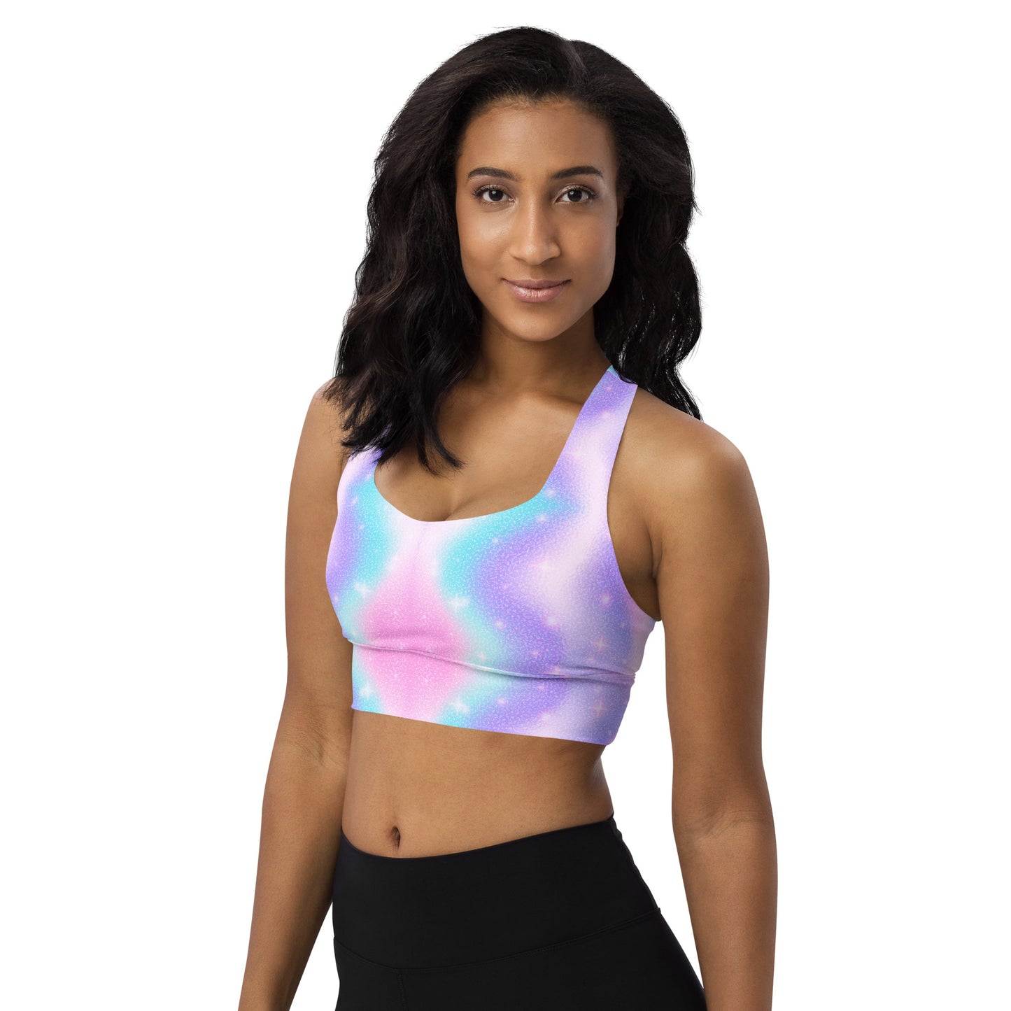 Unicorn Sparkles Longline Sports Bra