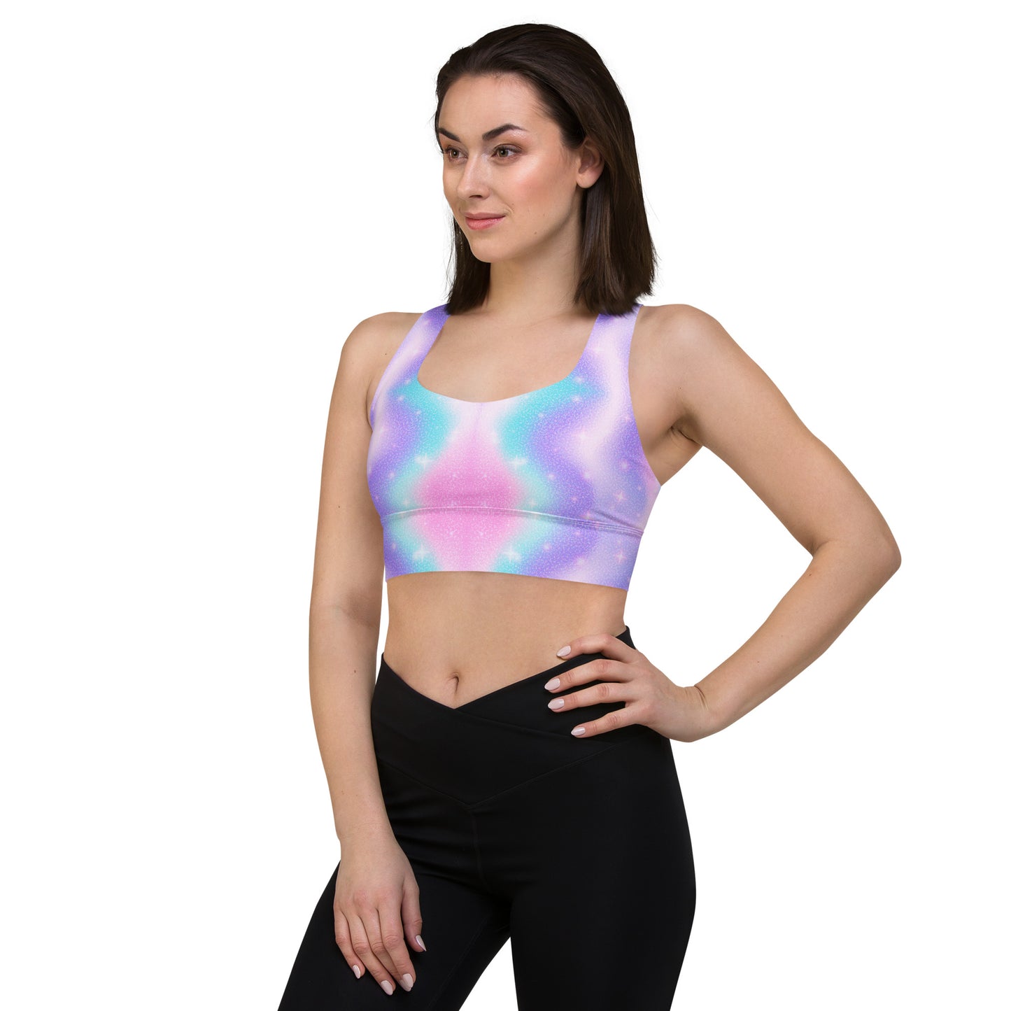 Unicorn Sparkles Longline Sports Bra