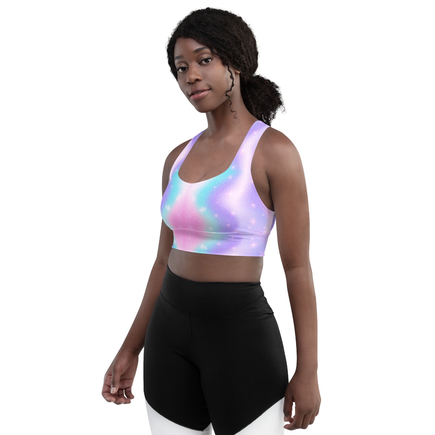 Unicorn Sparkles Longline Sports Bra