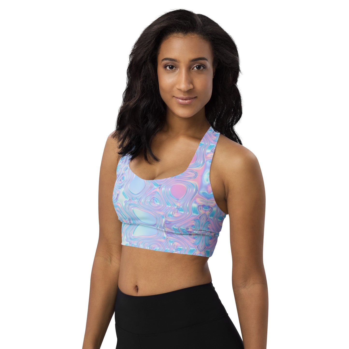 Holographic Hydro Longline Sports Bra