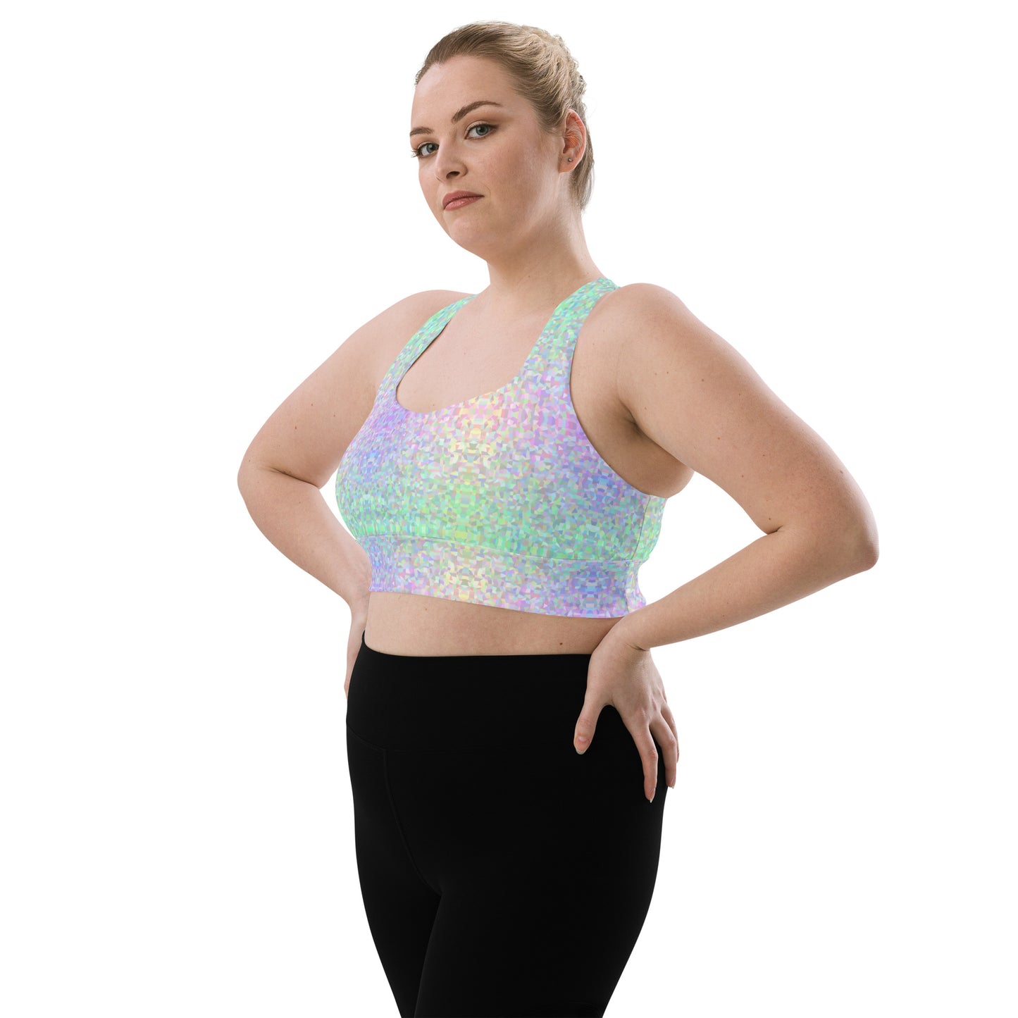 Mermaid Sparkle Longline Sports Bra