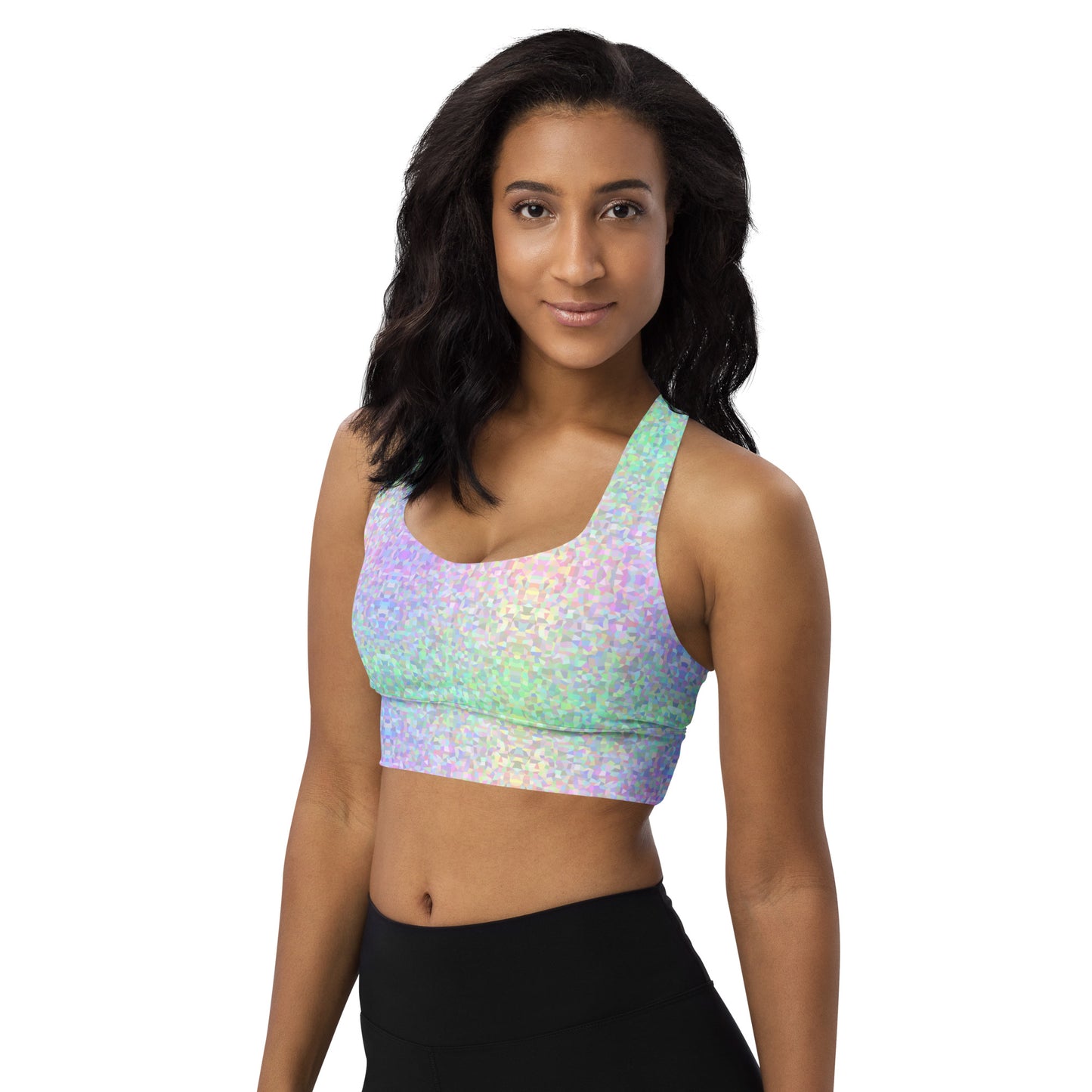 Mermaid Sparkle Longline Sports Bra