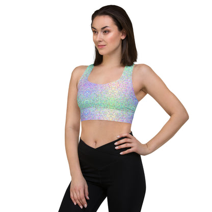 Mermaid Sparkle Longline Sports Bra