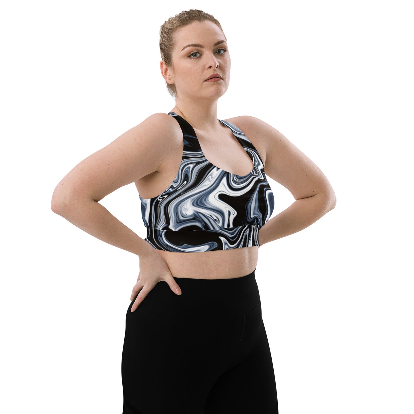 Everyday Liquid Metal Longline Sports Bra