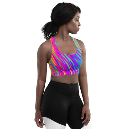 Rainbow Tiger Longline Sports Bra