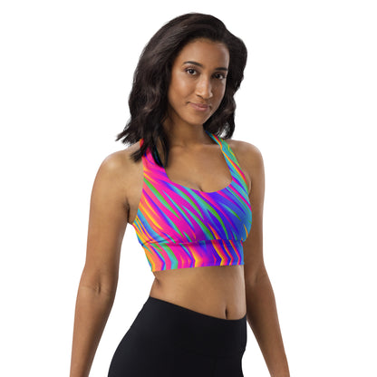 Rainbow Tiger Longline Sports Bra