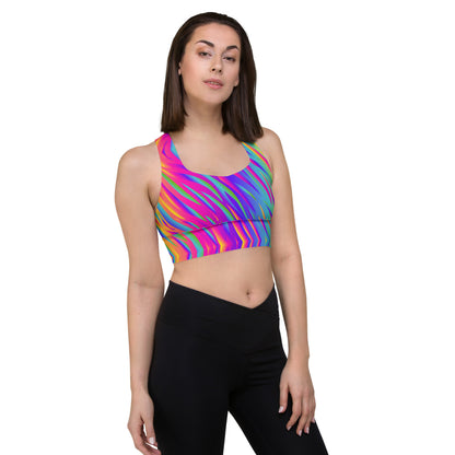 Rainbow Tiger Longline Sports Bra