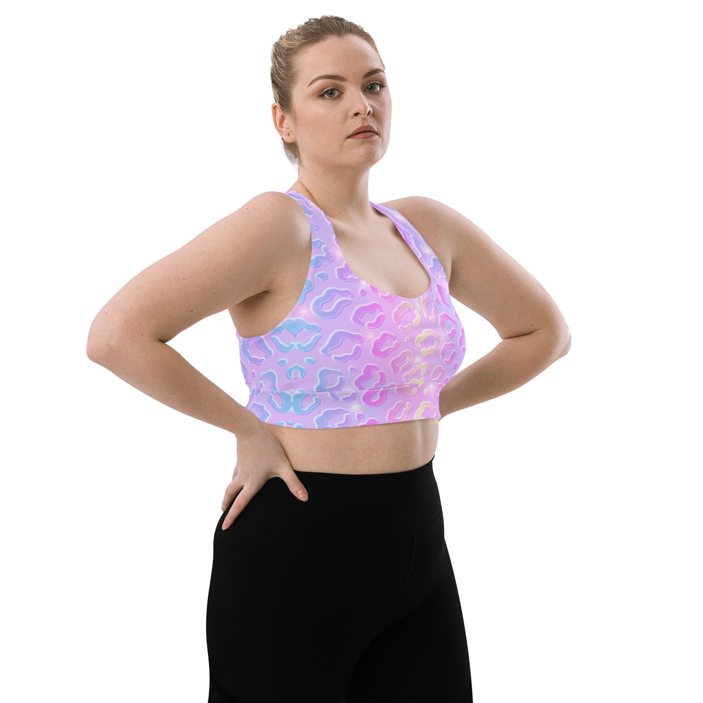 Cheetah Dazzle Longline Sports Bra