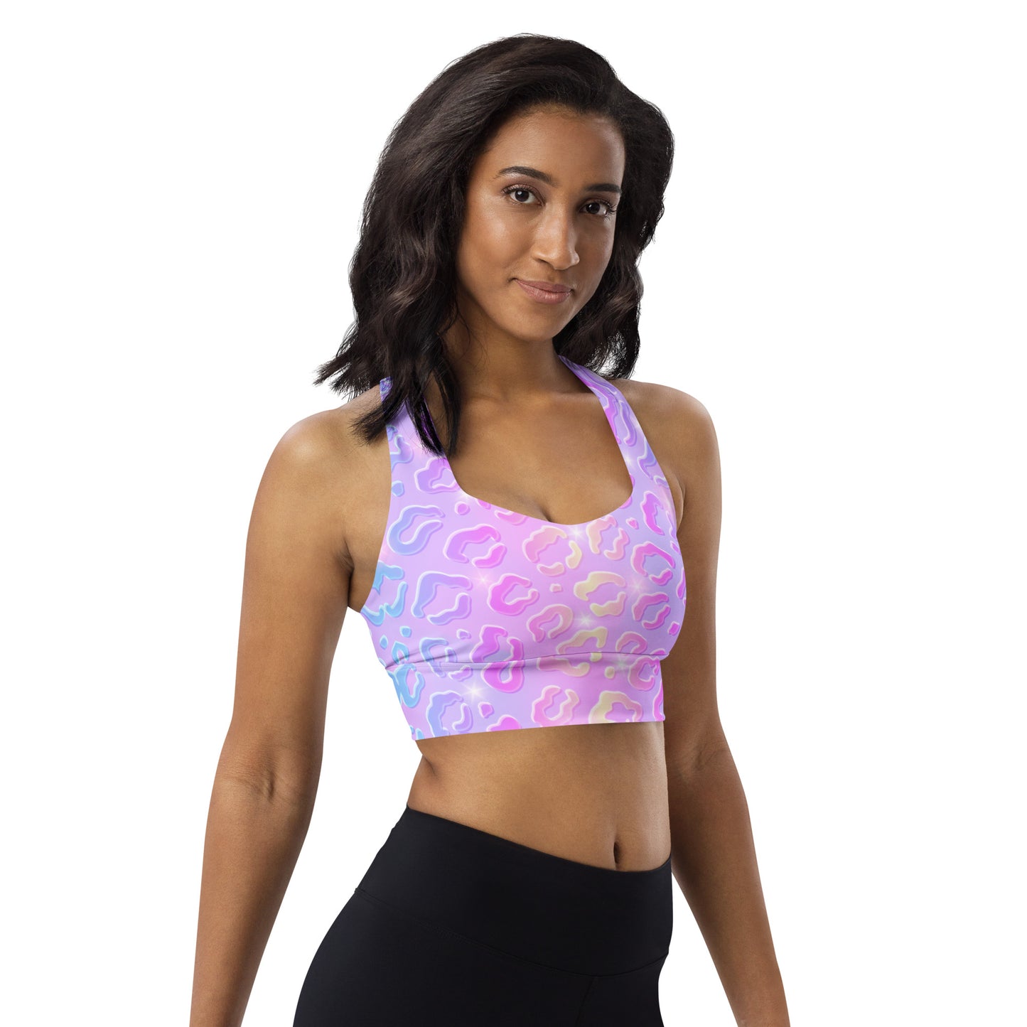 Cheetah Dazzle Longline Sports Bra