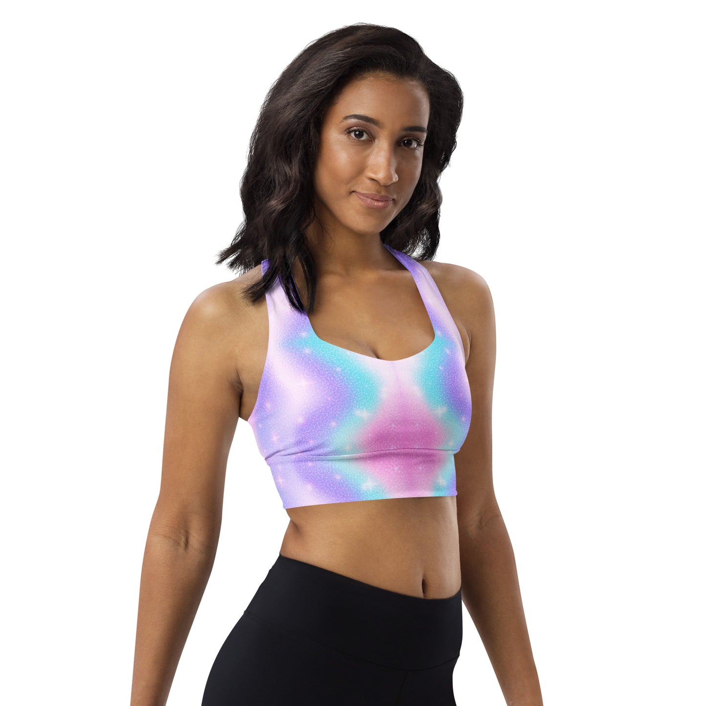 Unicorn Sparkles Longline Sports Bra