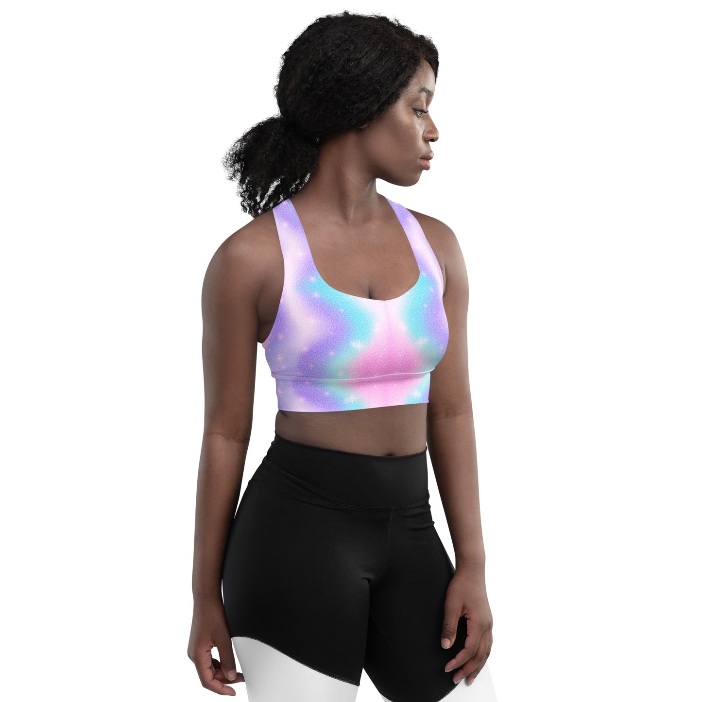 Unicorn Sparkles Longline Sports Bra