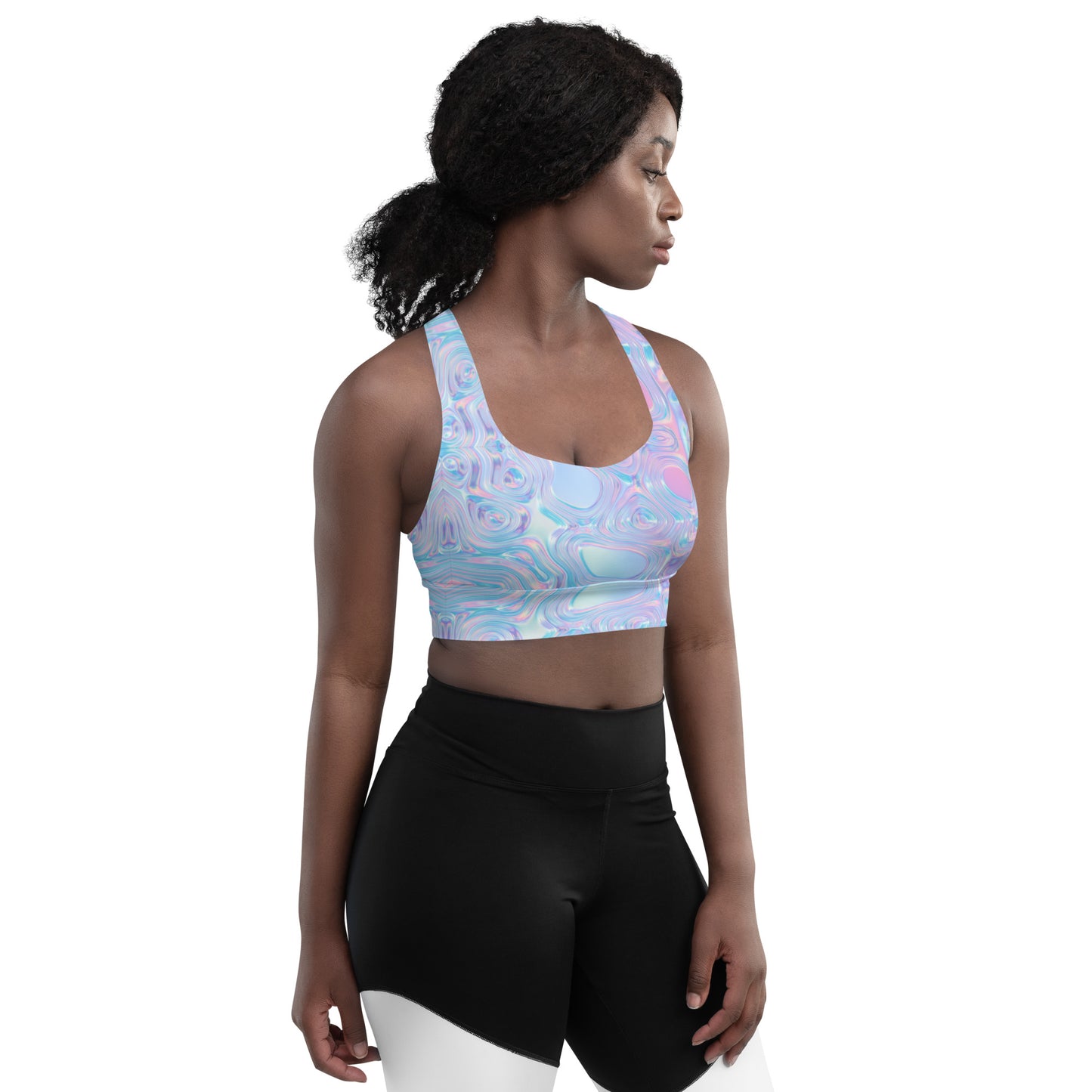 Holographic Hydro Longline Sports Bra