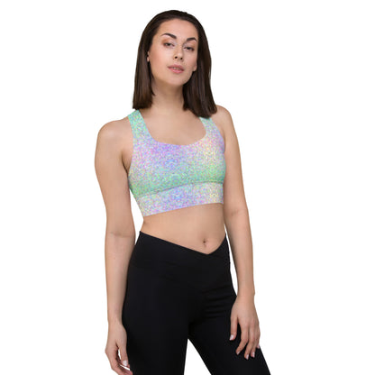 Mermaid Sparkle Longline Sports Bra