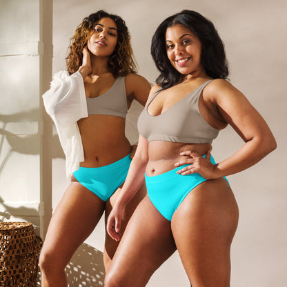 Everyday Aqua Blue High Waisted Bikini Bottoms