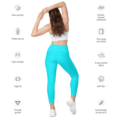 Everyday Aqua Leggings with Pockets