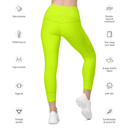 Everyday Neon Lime Leggings with pockets