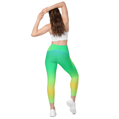 Everyday Sunset Lime Leggings with Pockets