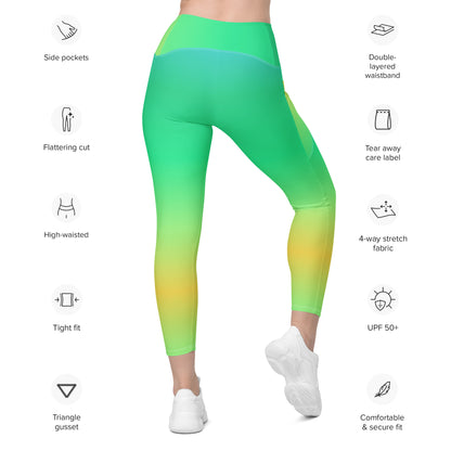 Everyday Sunset Lime Leggings with Pockets