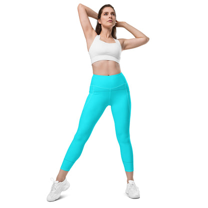 Everyday Aqua Leggings with Pockets