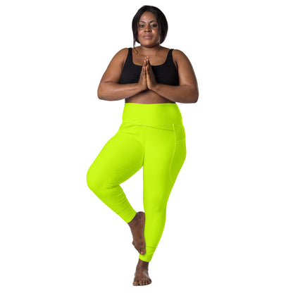 Everyday Neon Lime Leggings with pockets