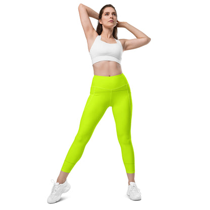 Everyday Neon Lime Leggings with pockets