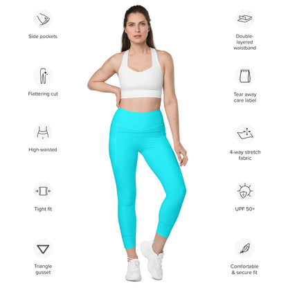 Everyday Aqua Leggings with Pockets