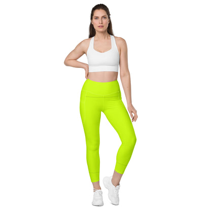 Everyday Neon Lime Leggings with pockets