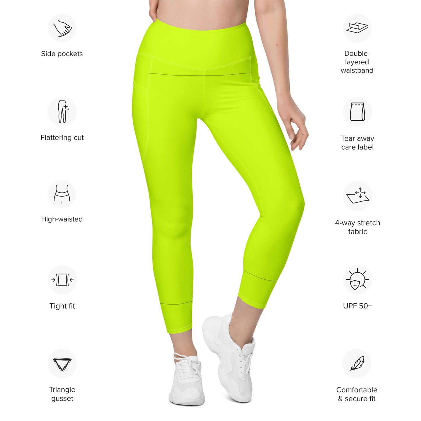 Everyday Neon Lime Leggings with pockets