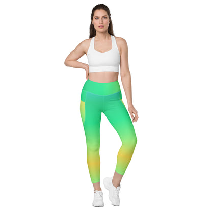 Everyday Sunset Lime Leggings with Pockets