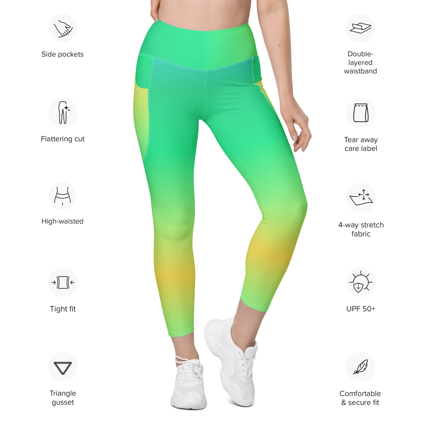 Everyday Sunset Lime Leggings with Pockets