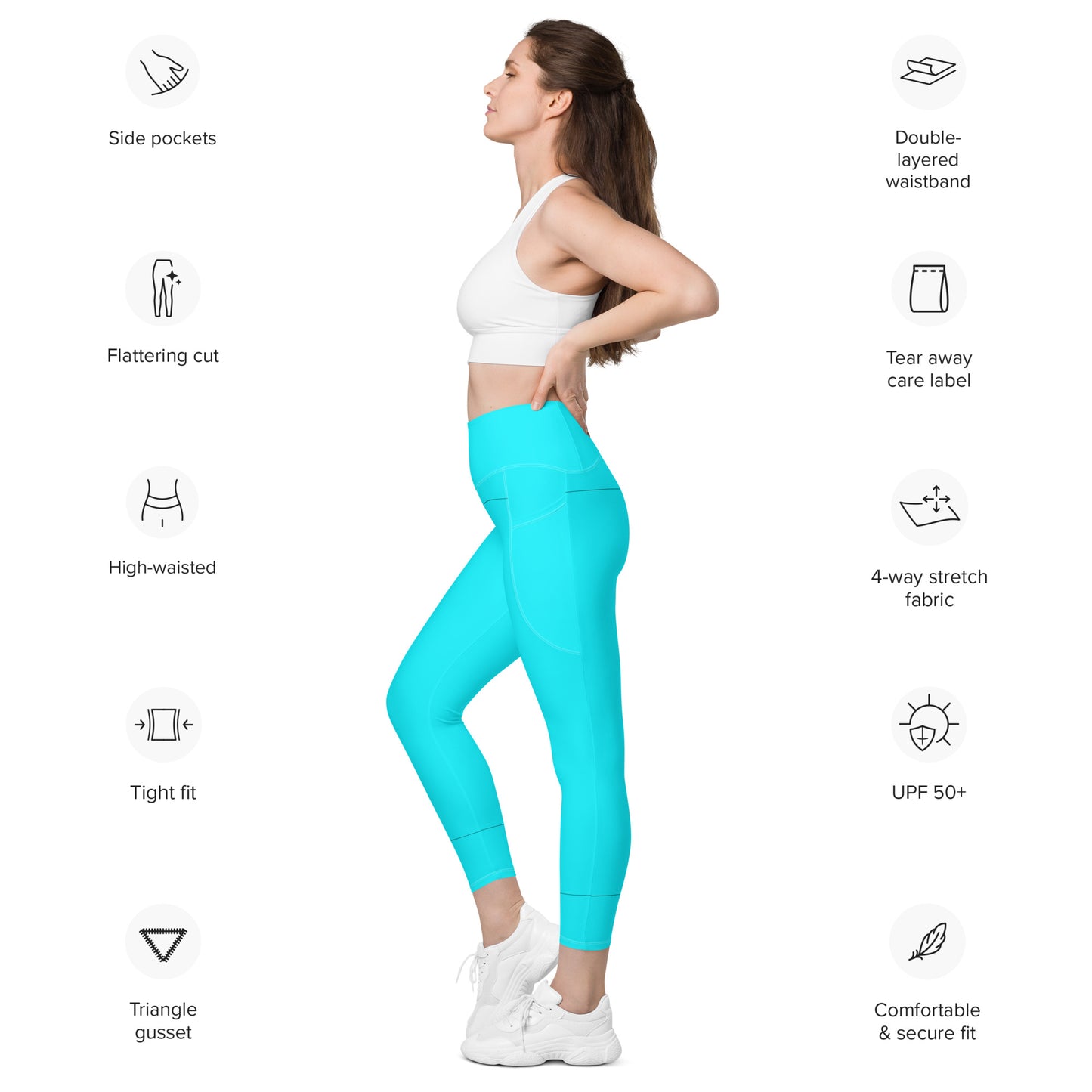 Everyday Aqua Leggings with Pockets