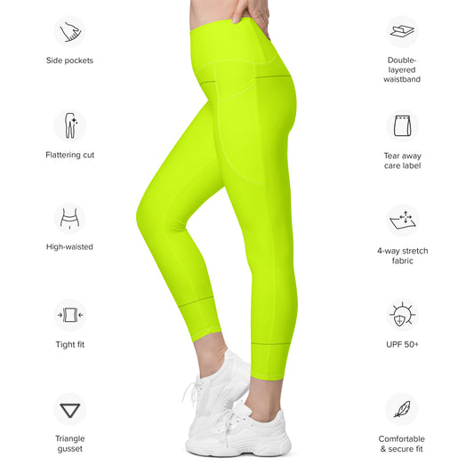 Everyday Neon Lime Leggings with pockets