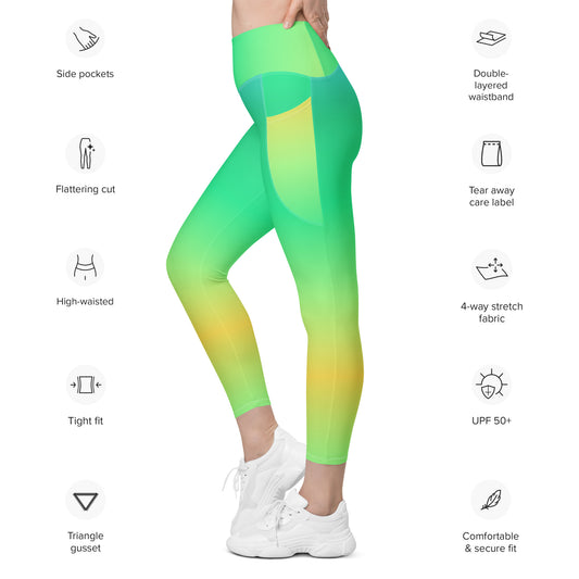 Everyday Sunset Lime Leggings with Pockets