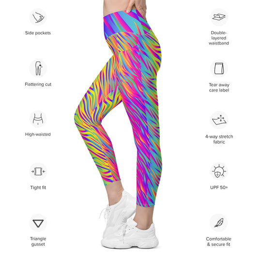 Rainbow Tiger Leggings with Pockets