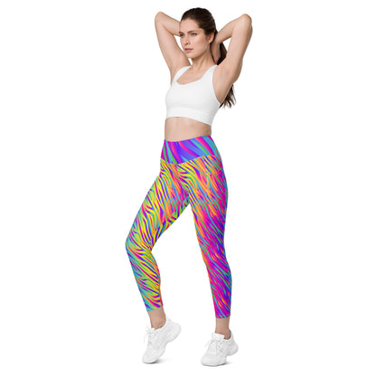 Rainbow Tiger Leggings with Pockets