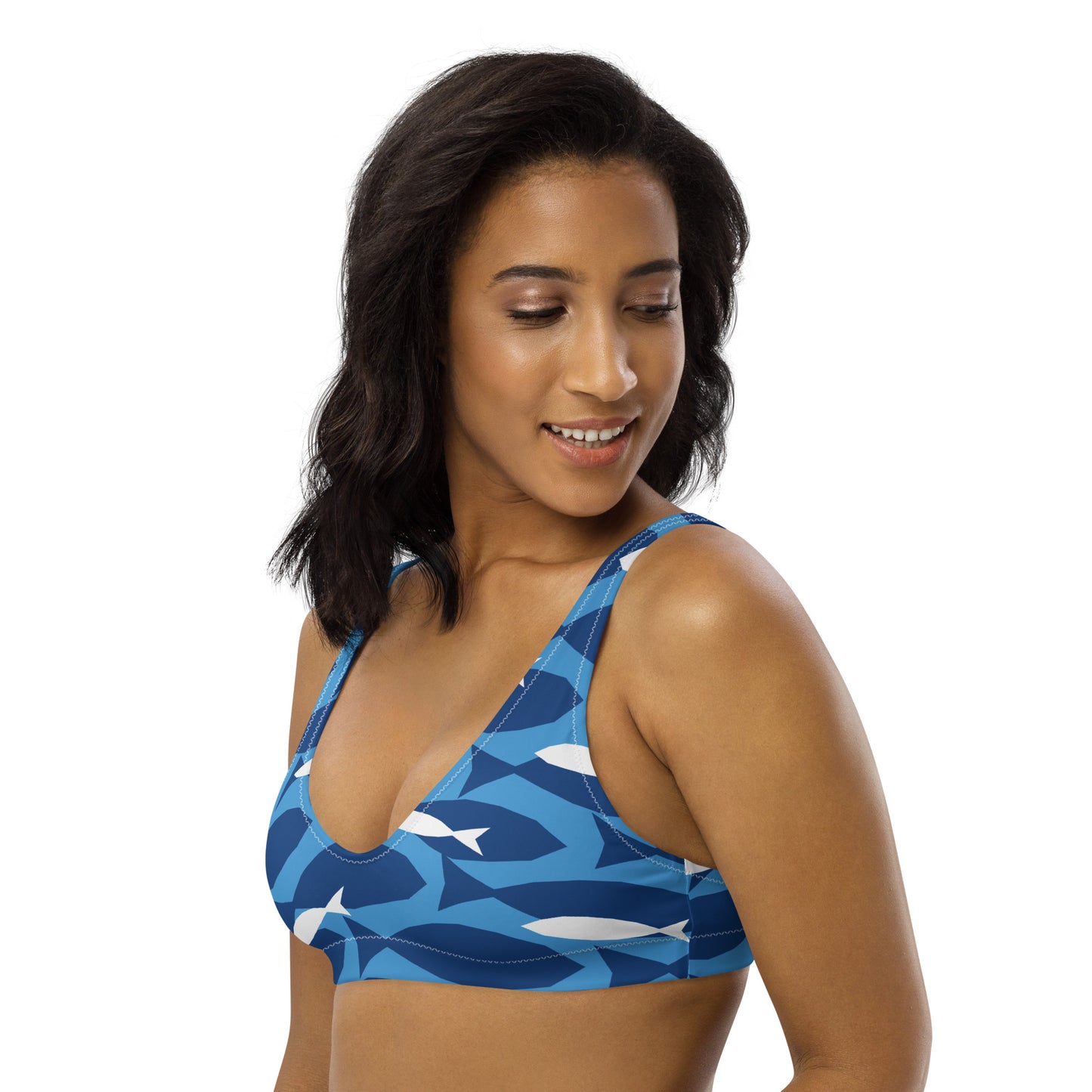 Special Edition: Love of the Ocean Blue Fish Recycled Padded Bikini Top