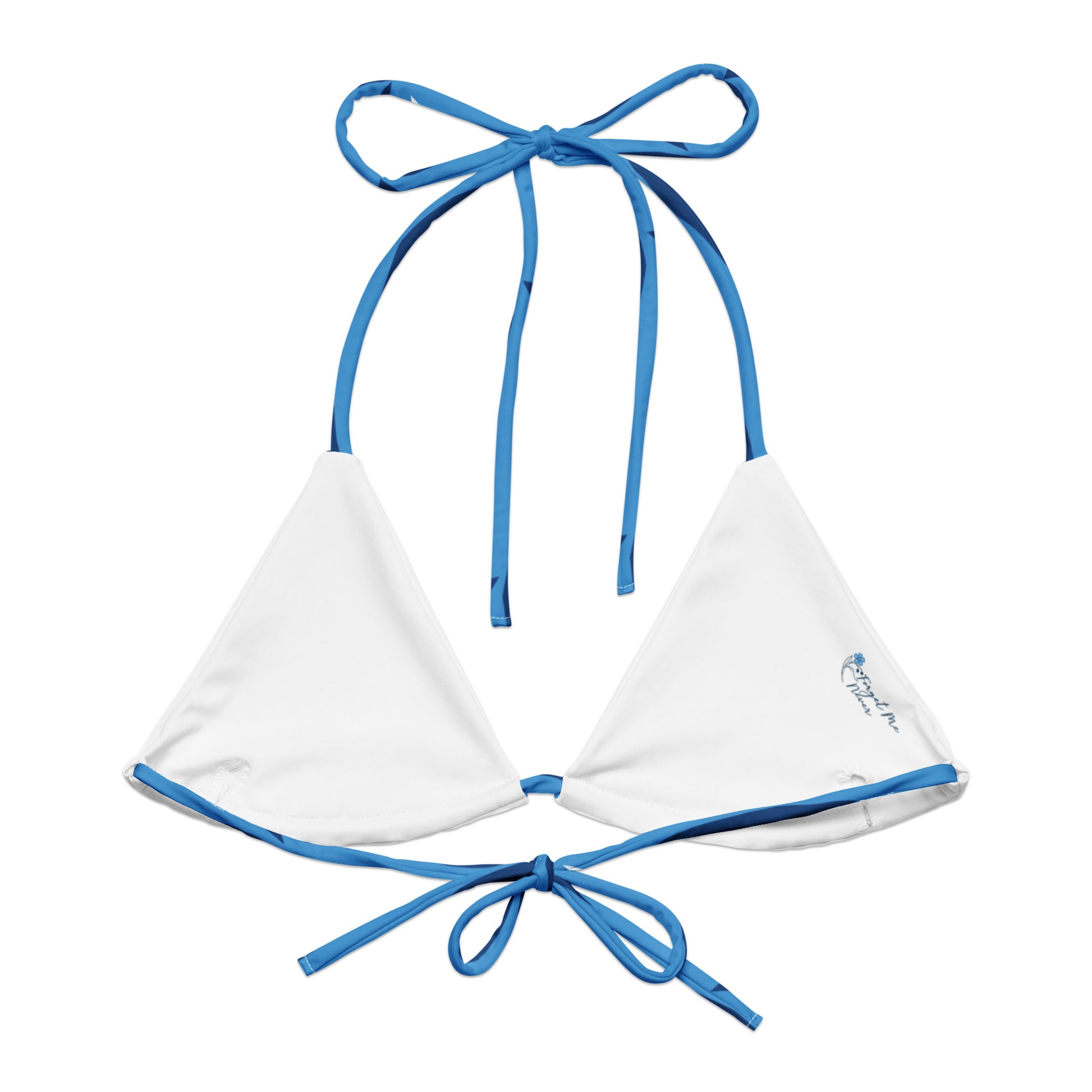 Ocean Zen Sustainable Swimwear  Blue Ribbed Bralette Bikini Top