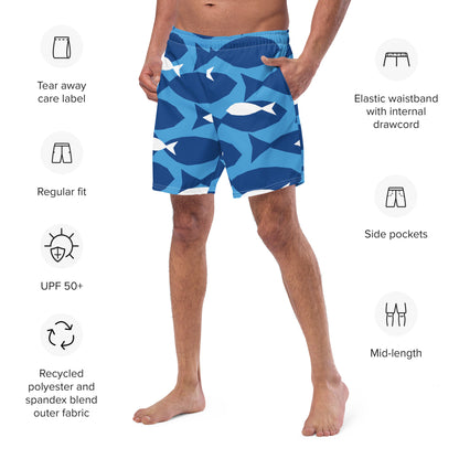 Special Edition - Love of the Ocean Blue Fish Men's swim trunks