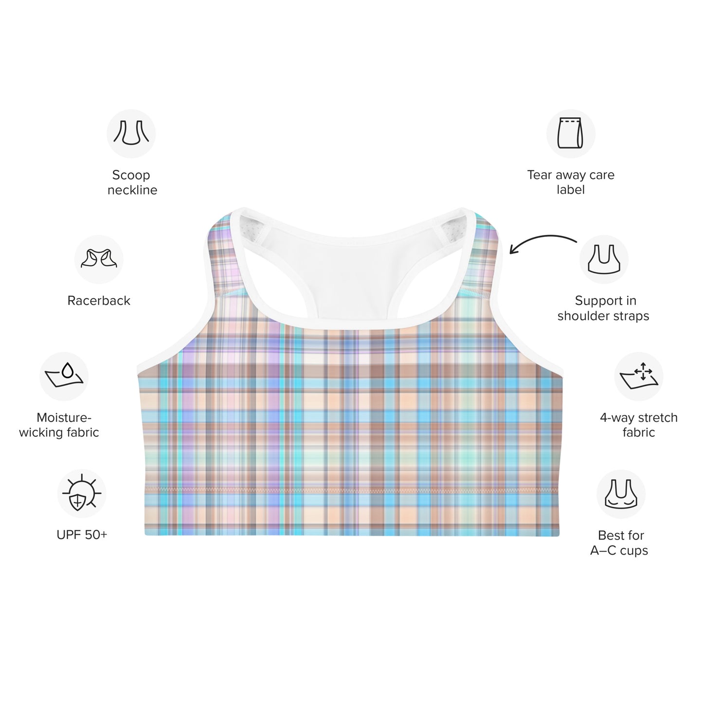 Everyday Plaid Sports Bra