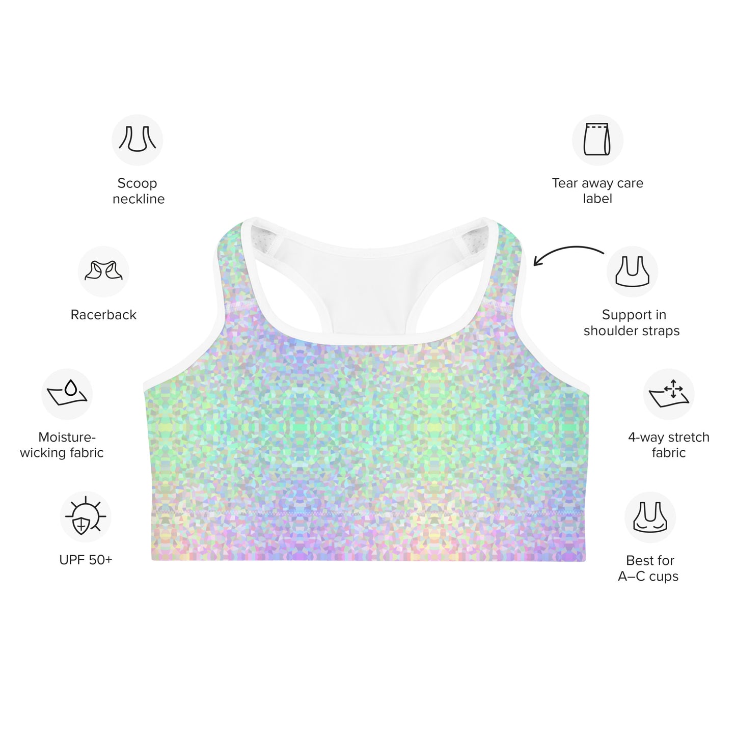 Mermaid Sparkle Sports Bra