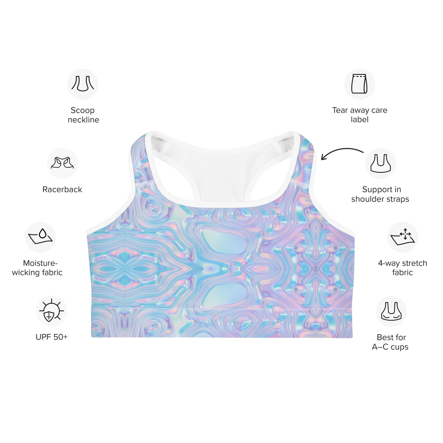 Holographic Hydro Sports Bra