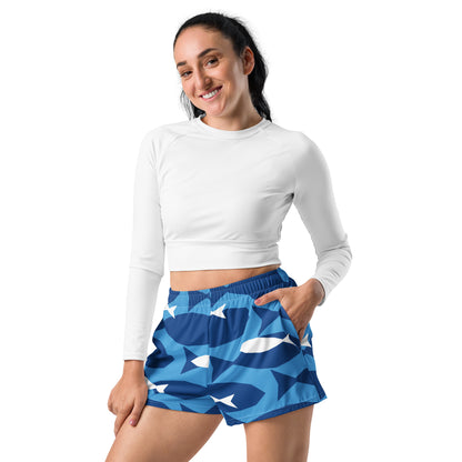 Special Edition - Love of the Ocean Blue Fish Recycled Athletic Shorts