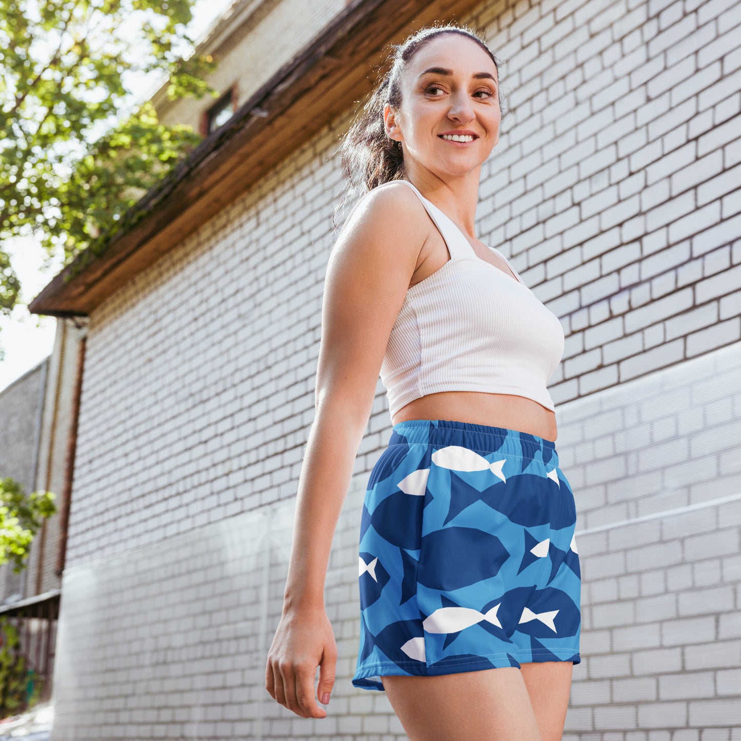 Special Edition - Love of the Ocean Blue Fish Recycled Athletic Shorts